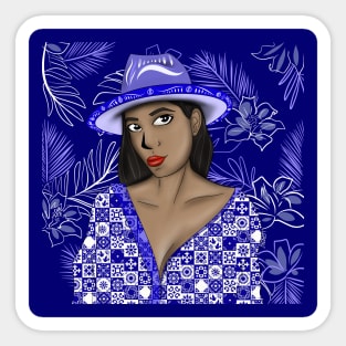 panama wonderful woman muse in talavera style in summer arts Sticker